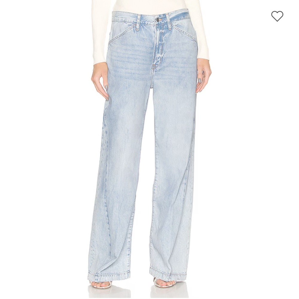 Frame Denim Le Baggy Palazzo Light Blue Flare & Wide Leg Jeans